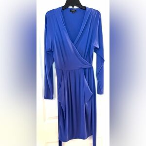 Tahari periwinkle wrap Long Sleeve Dress